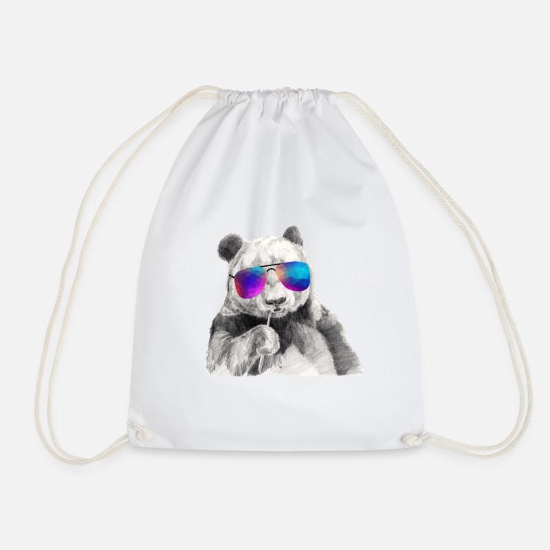 Cooler Panda Mit Sonnenbrille - Turnbeutel - Weiß