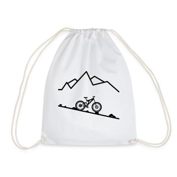 Für Mountain Biker / Geschenkidee - Turnbeutel - Weiß - Vorne