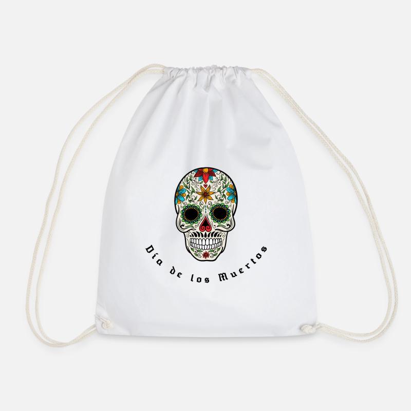 Dia de los Muertos - Drawstring Bag - white