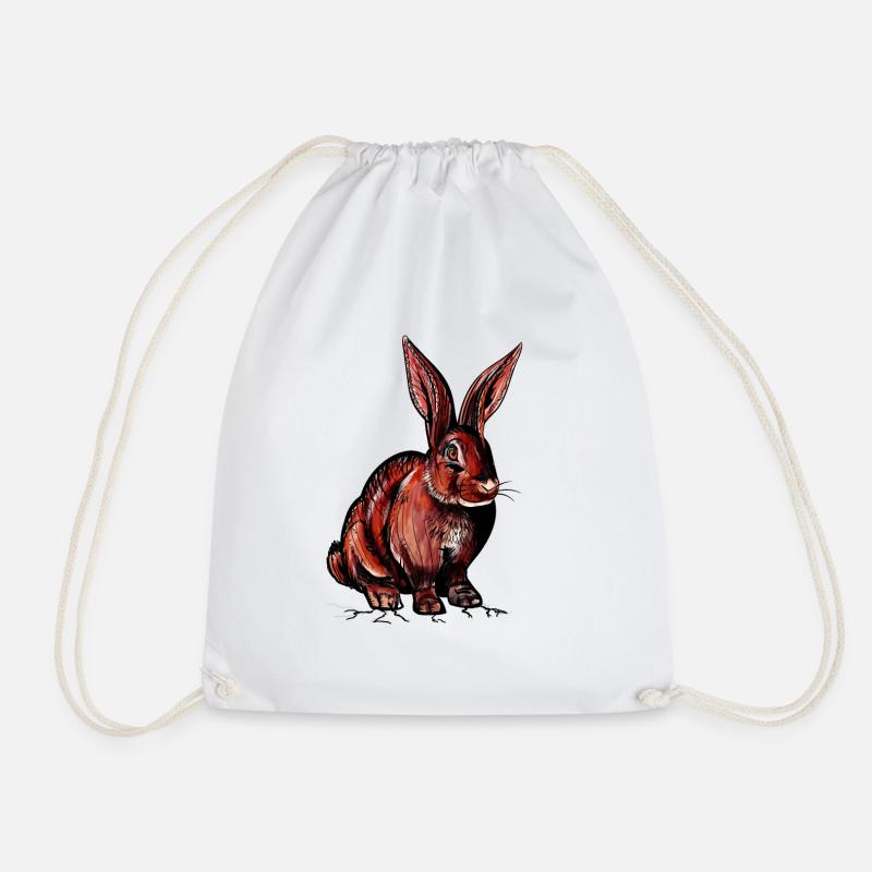 Rabbit - Drawstring Bag - white