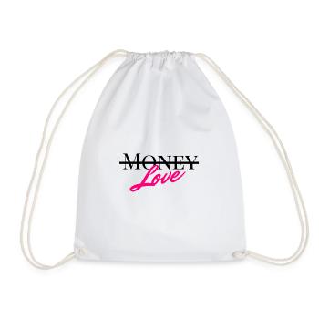 Love instead of money - Drawstring Bag - white - Front