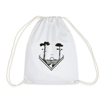 Graphic nature illustration modern - Drawstring Bag - white - Front