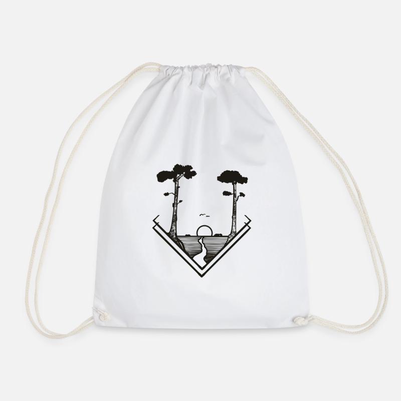 Illustration de nature graphique moderne - Sac de sport léger - blanc