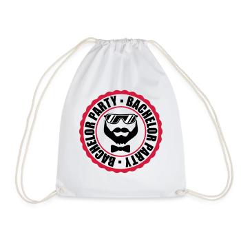 circle ring stamp team bachelor party bache - Drawstring Bag - white - Front
