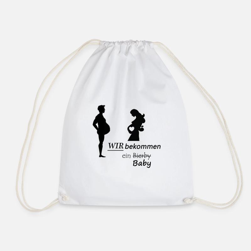 We are getting a baby - Drawstring Bag - white