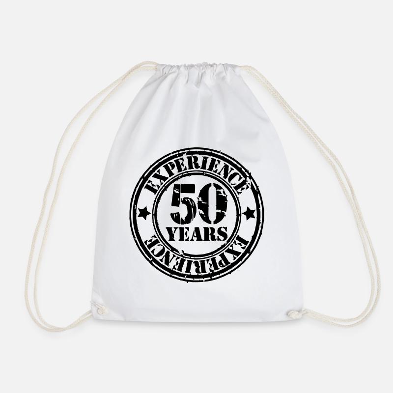 50years - Drawstring Bag - white