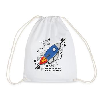 Design is no Rocket Science Number 3 - Drawstring Bag - white - Front