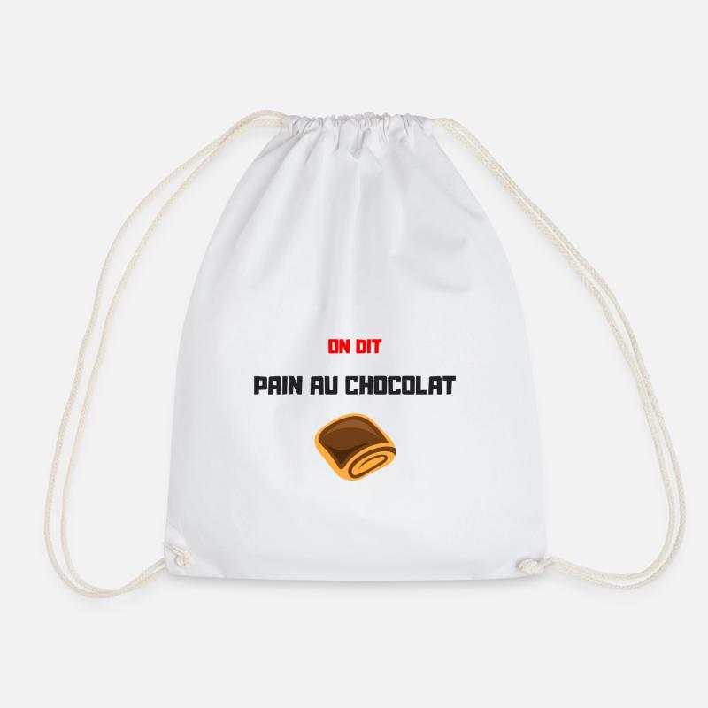 On dit Pain au chocolat - Drawstring Bag - white