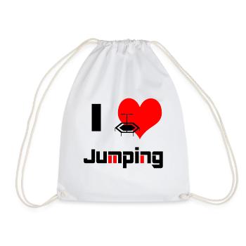 jumping trampolin girl jumpen jump tramp Geschenk - Turnbeutel - Weiß - Vorne