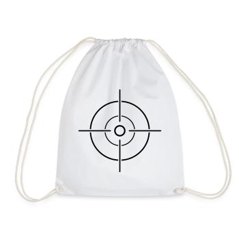 target sight crosshair shooting aim sniper scha - Drawstring Bag - white - Front