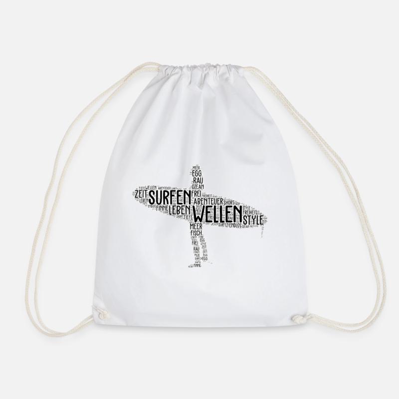 Surfer Girl - Drawstring Bag - white