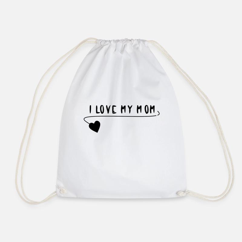 I love my mom Muttertag Geschenkidee - Turnbeutel - Weiß