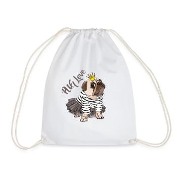 Pug Love - Turnbeutel - Weiß - Vorne