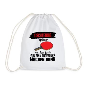 Lustige Tischtennis Sprüche Geschenkidee - Turnbeutel - Weiß - Vorne