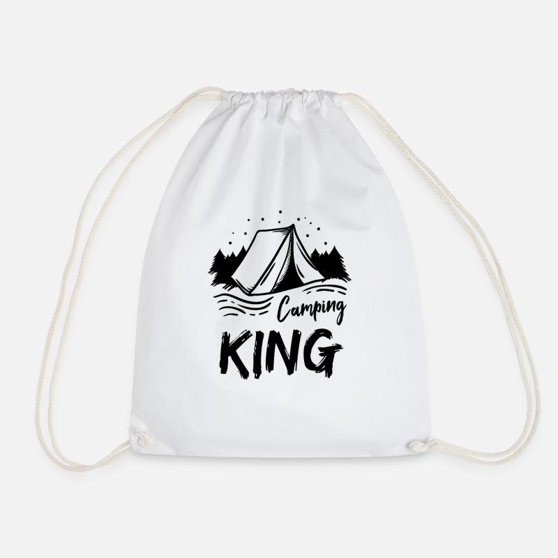 Camping King Camper Geschenk - Turnbeutel - Weiß