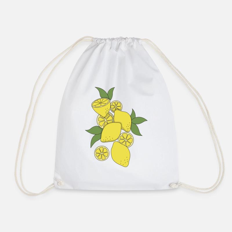 lemon - Drawstring Bag - white