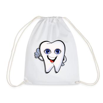 Dentist tooth - Drawstring Bag - white - Front
