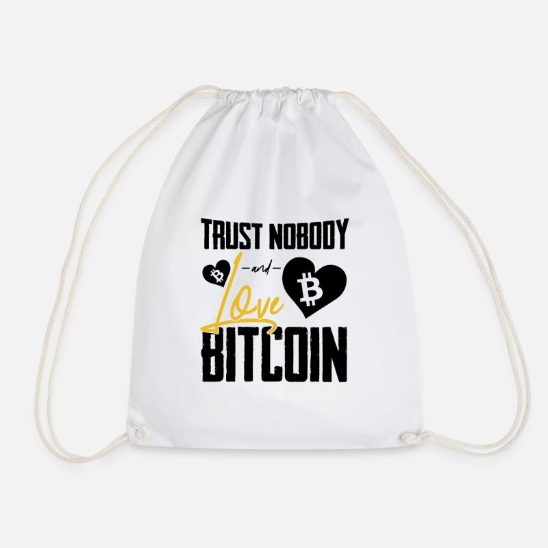 Bitcoin - Drawstring Bag - white