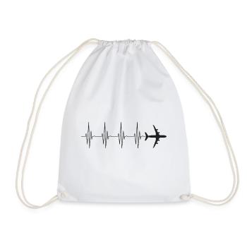 plane - Drawstring Bag - white - Front