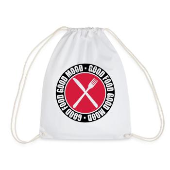 Circle stamp food - Drawstring Bag - white - Front