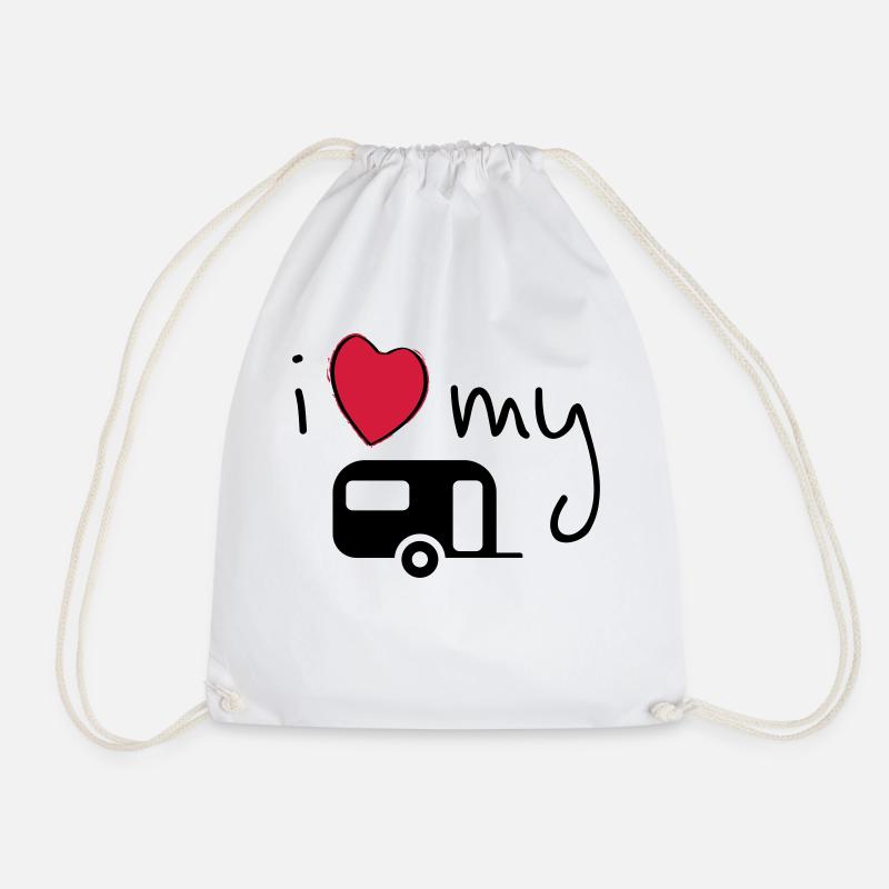 i love my caravan I love my caravan Holidays - Drawstring Bag - white