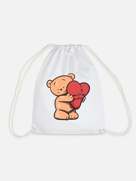 Teddy Bär I love you - Turnbeutel - Weiß