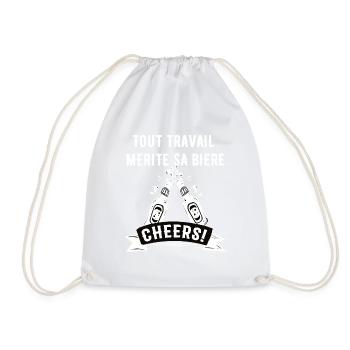 Tout travail mérite sa bière - Sac de sport léger - blanc - Devant