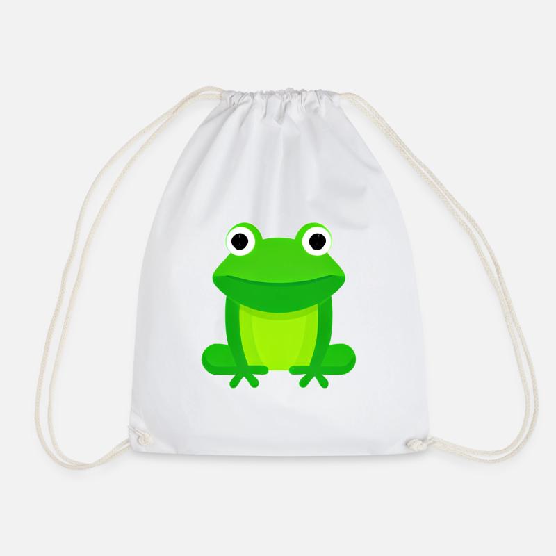 Frog Icon - Drawstring Bag - white