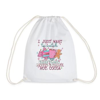 Christmas, gingerbread, coffee and biscuits. - Drawstring Bag - white - Front