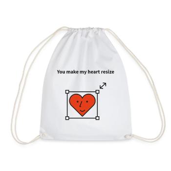 Heart You make my heart resize - Turnbeutel - Weiß - Vorne