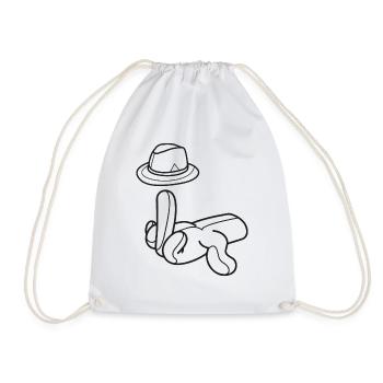 Mittelfinger Hut Comic Hand Geschenk - Turnbeutel - Weiß - Vorne