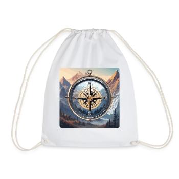 Boussole / Direction cardinale / Voyage / Survie - Sac de sport léger - blanc - Devant
