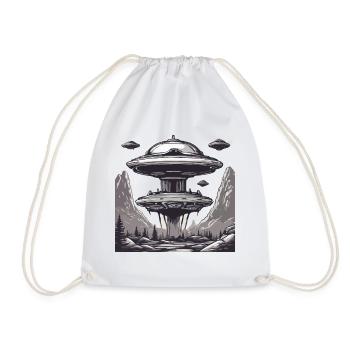Alien / Vaisseau spatial / OVNI / Zone 51 / Tout / Mars - Sac de sport léger - blanc - Devant