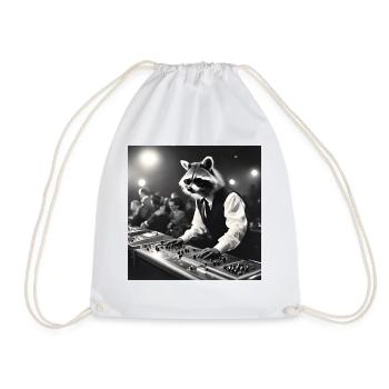 raton laveur / animal / photo / sauvage / drôle / voleur - Sac de sport léger - blanc - Devant