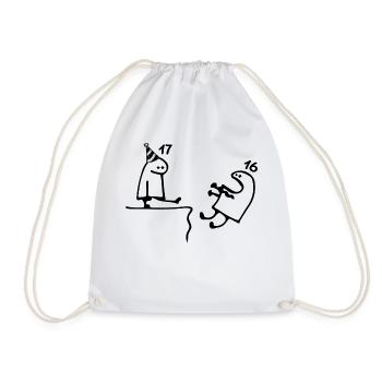 17 years old: Farewell age 16 years, Happy 17th birthday - Drawstring Bag - white - Front