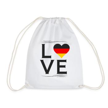Love Germany Flag Fan Germany - Drawstring Bag - white - Front