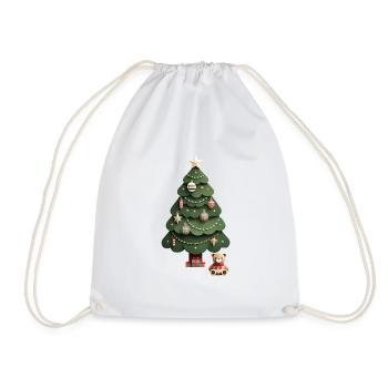 Tannenbaum mit Teddys - Turnbeutel - Weiß - Vorne