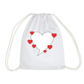 Speech bubble with hearts - Drawstring Bag - white - Front