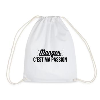 Manger c'est ma passion. tshirt humour nourriture - Sac de sport léger - blanc - Devant