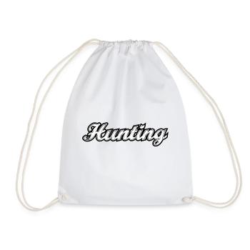 Chasse, typographie, noir et blanc - Sac de sport léger - blanc - Devant