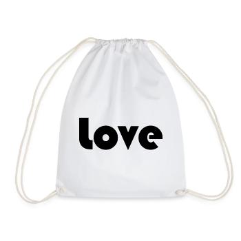 VALENTINE'S DAY. Bachelorette party. I LOVE YOU. I LOVE YOU. LOVE - Drawstring Bag - white - Front
