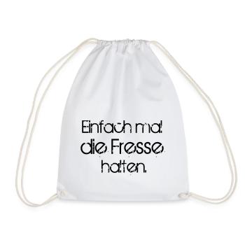Einfach mal die Fresse halten - Turnbeutel - Weiß - Vorne