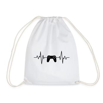 Heartbeat video game. video game t-shirt - Drawstring Bag - white - Front