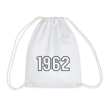 T-shirt born in 1962 - Drawstring Bag - white - Front