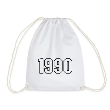 t-shirt born in 1990 - Turnbeutel - Weiß - Vorne