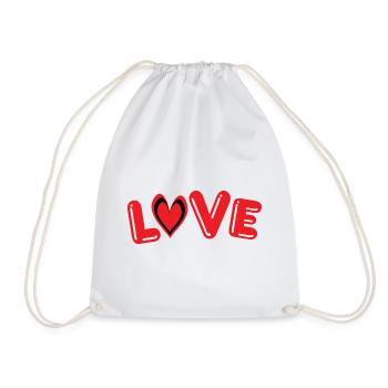 Love Heart - Drawstring Bag - white - Front