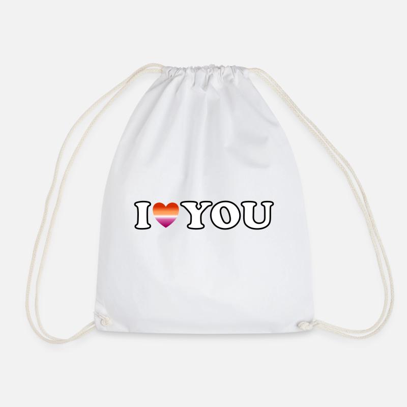 Ich liebe dich lesbisches Paar - Turnbeutel - Weiß