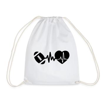 Rugby is life heartbeat for rugby fans - Drawstring Bag - white - Front