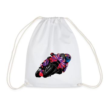 Motorcycle Racing - Superbike - Drawstring Bag - white - Front