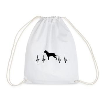 Rottweiler, fighting dog, heart, pulse, heartbeat dog - Drawstring Bag - white - Front